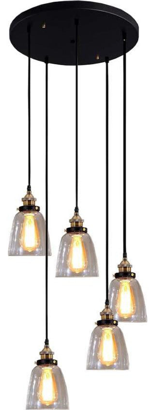 HomeRoots Lori 5-light Adjustable Cord Edison Lamp With Bulbs