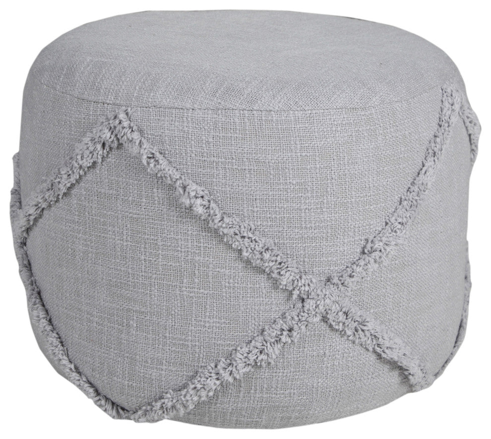 Solid Textured Decorative Diamond Pouf Ottoman
