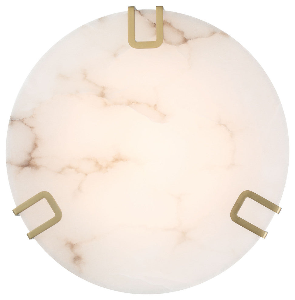 Noga, Flush Mount , 16", Gold, Alabaster