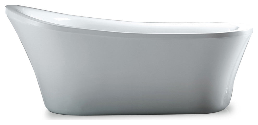 OVE Decors Rachel 70" Freestanding Bathtub With Pop-up and Overflow, Chrome