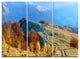 "Rural Road on Autumn Mountains" Art Print Canvas, 3 Panels, 36"x28"
