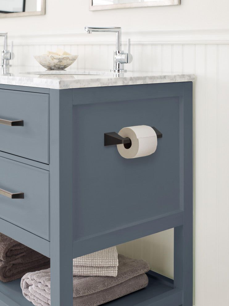 Amerock Blackrock Contemporary Pivoting Double Post Toilet Paper Holder, Oil Rub