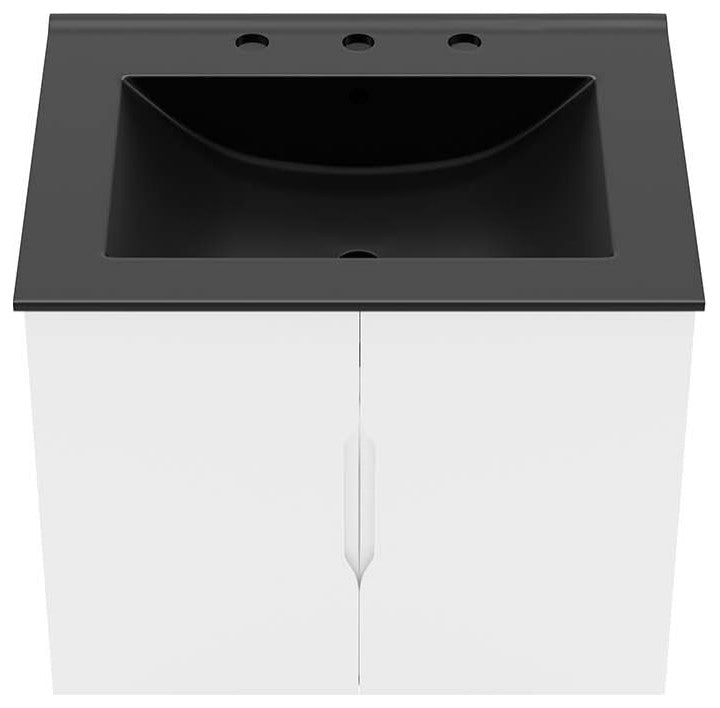 Vitality 24" Bathroom Vanity, White Black