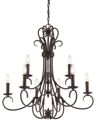 Golden Lighting Homestead Rubbed Bronze 9Light Candelabra Chandelier