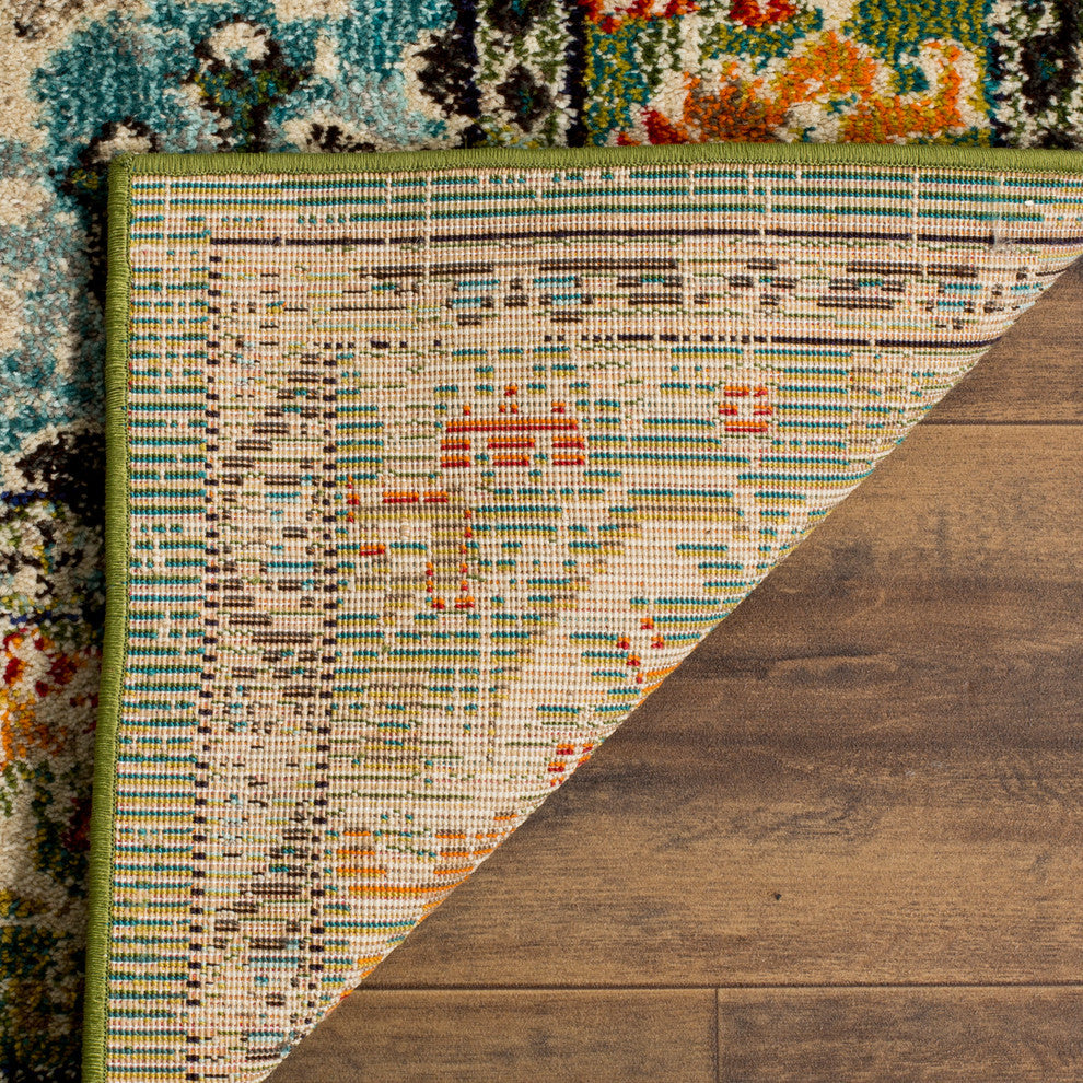 Safavieh Monaco Collection MNC243 Rug, Forest Green/Light Blue, 9' X 1