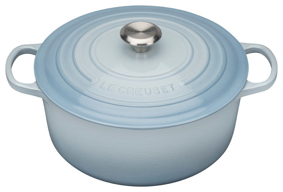 Le Creuset Signature Cast Iron Round Casserole, 26 cm, Coastal Blue