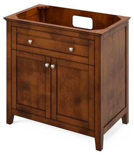 Chatham Traditional 36" Chocolate Single Sink Vanity, Boulder Cultured Marble Va