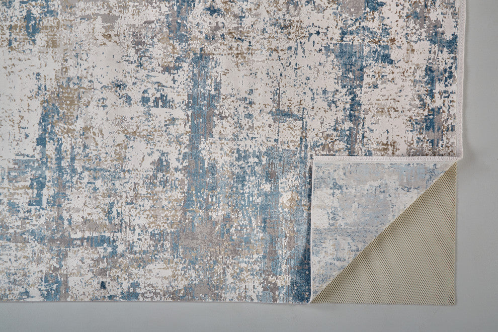 Weave & Wander Lindstra Blue/Ivory 4'10"x7'10" Rug