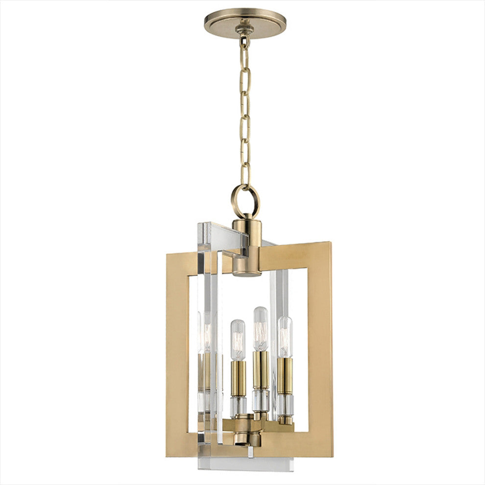 Wellington 4-Light, Pendant, Aged Brass