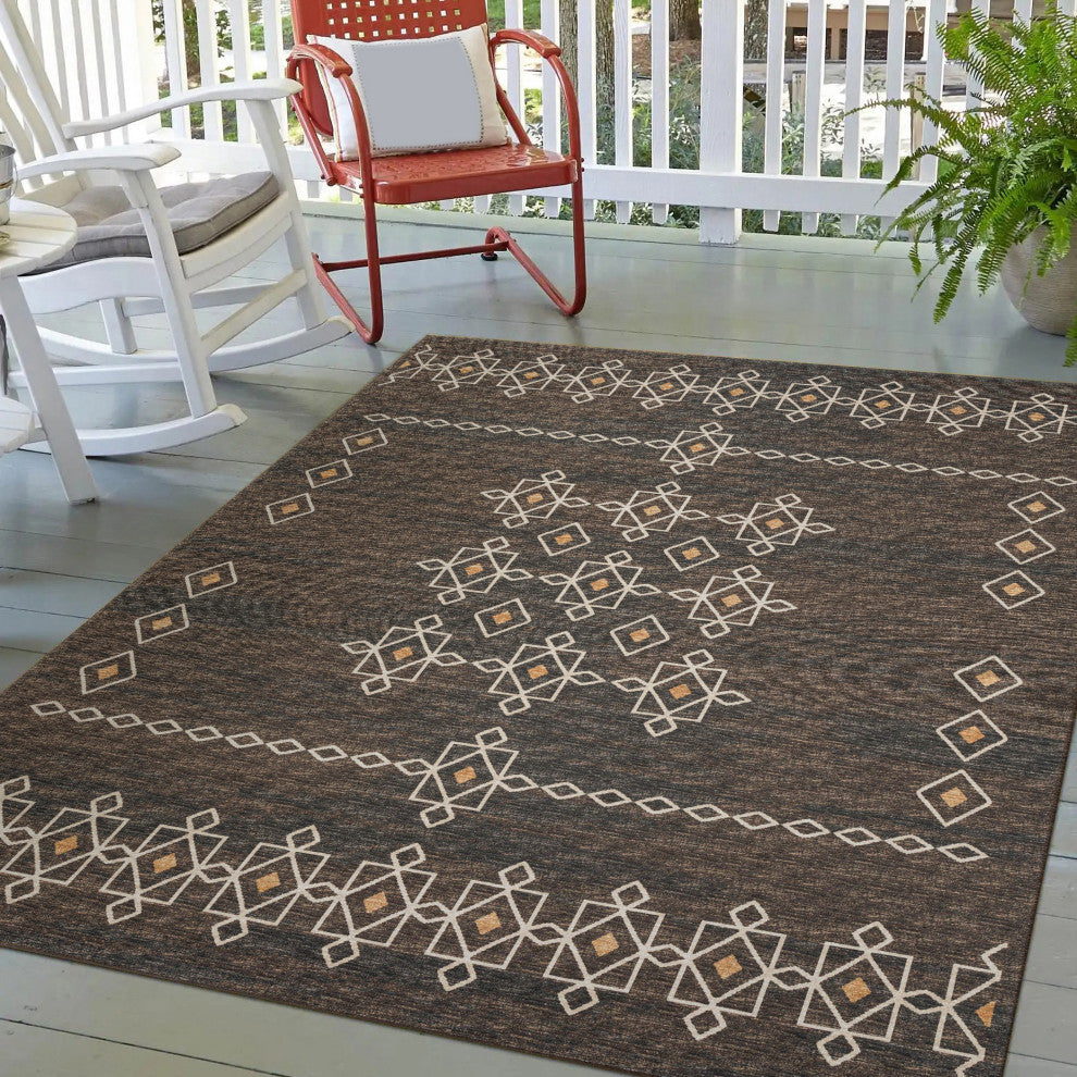 Indoor/Outdoor Sedona SN3 Fudge Machine Washable 3' x 5' Rug
