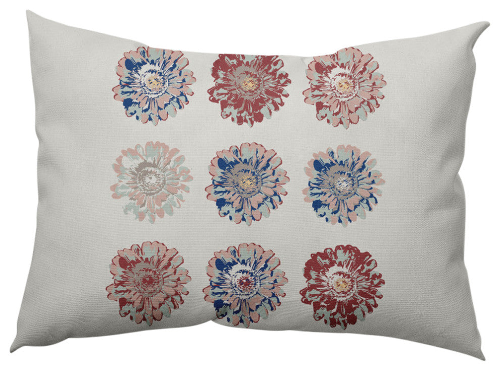 Gypsy Floral Decorative Throw Pillow, Ligonberry Red, 14"x20"