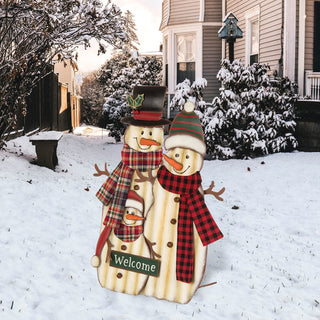 29.92"H Metal Christmas Snowman Decor