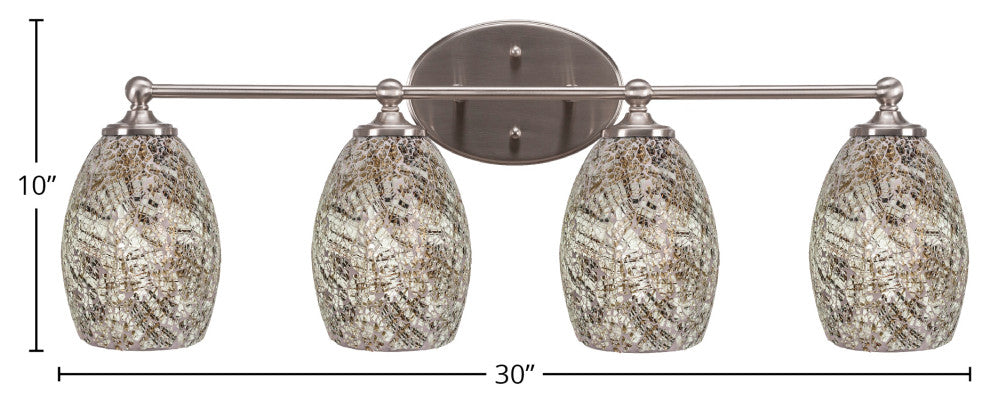 Capri 4-Light Bath Bar, Brushed Nickel/Natural Fusion