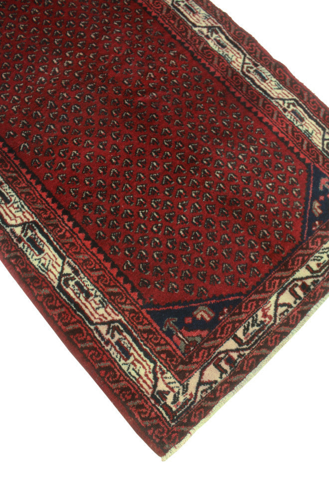 Vintage Distressed Reiner Red/Ivory Runner, 3'4x9'11