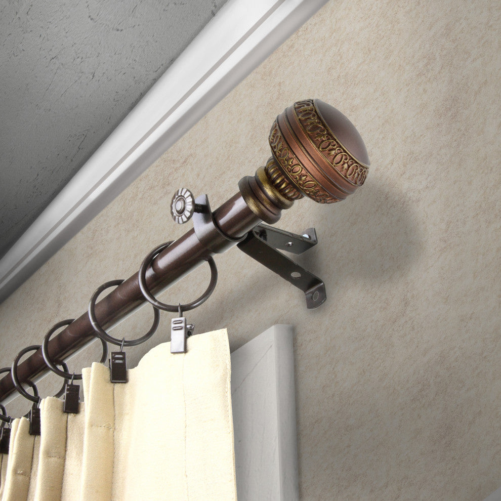 Galileo 13/16" dia. Curtain Rod, Cocoa, 18-28"