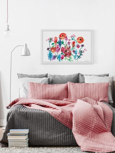 "Petites Fleurs" Framed Painting Print, 30"x20"