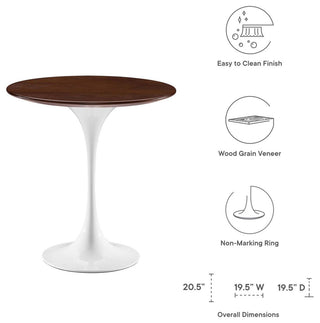 Lippa 20" Round Side Table, White Cherry Walnut