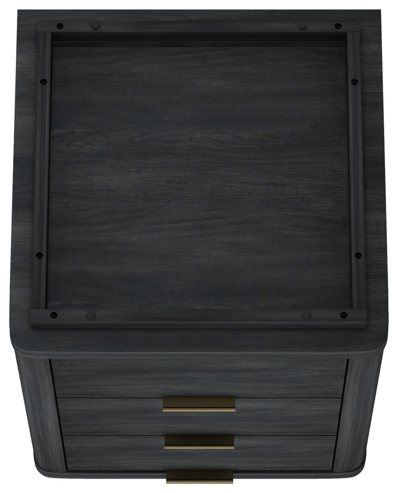 Manhattan Comfort Evelyn Nightstand, Charcoal Gray, Single