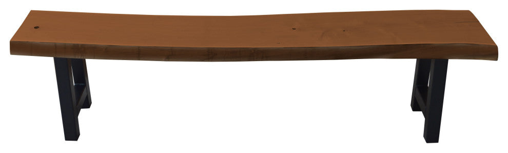 Live Edge Locust Ridgemont Bench, Mushroom Stain, 6 Foot