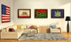 Vanuatu Country Textured Flag Print With Brown Gold Frame, 15"X21"