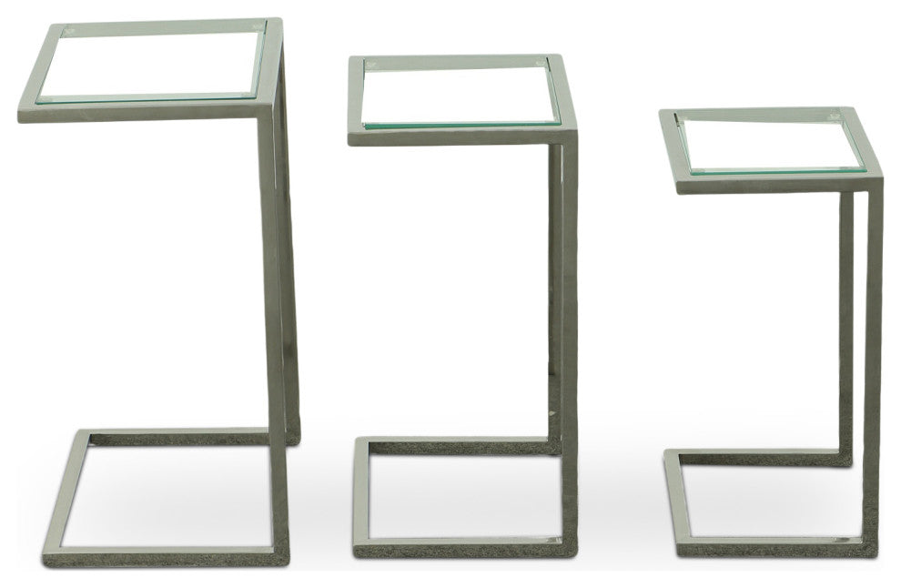 Easton Nesting Table Set, Chrome