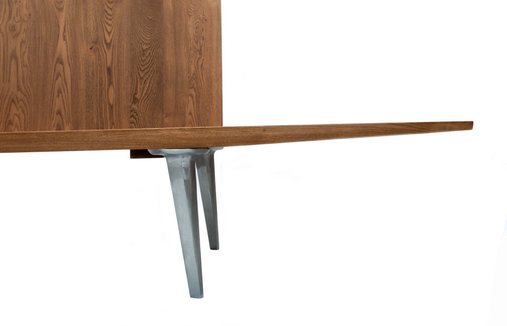 Solid Chestnut Wood Sofa with Sand Cast Aluminium Legs 31"x102"x36"