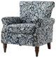 Wooden Upholstered Armchair, Navy
