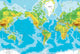 Physical World Map Wall Mural Projection, Peel and Stick, 8-Panel, 142"x96"