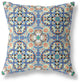 16" Blue Peach Cloverleaf Indoor Outdoor Throw Pillow