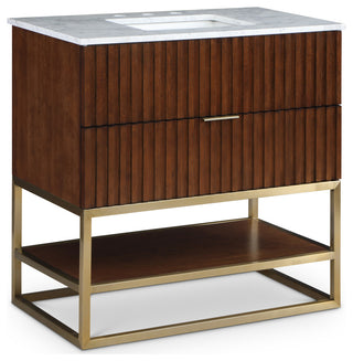 Monad Bathroom Vanity, Walnut, 36" Wide