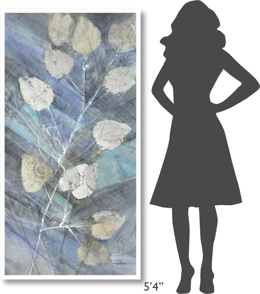 "Silver Leaves II" Digital Paper Print by Albena Hristova, 32"x62"