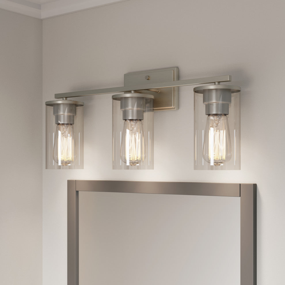 Verlana Collection 3 Light 22" Brushed Nickel Bathroom Vanity Light