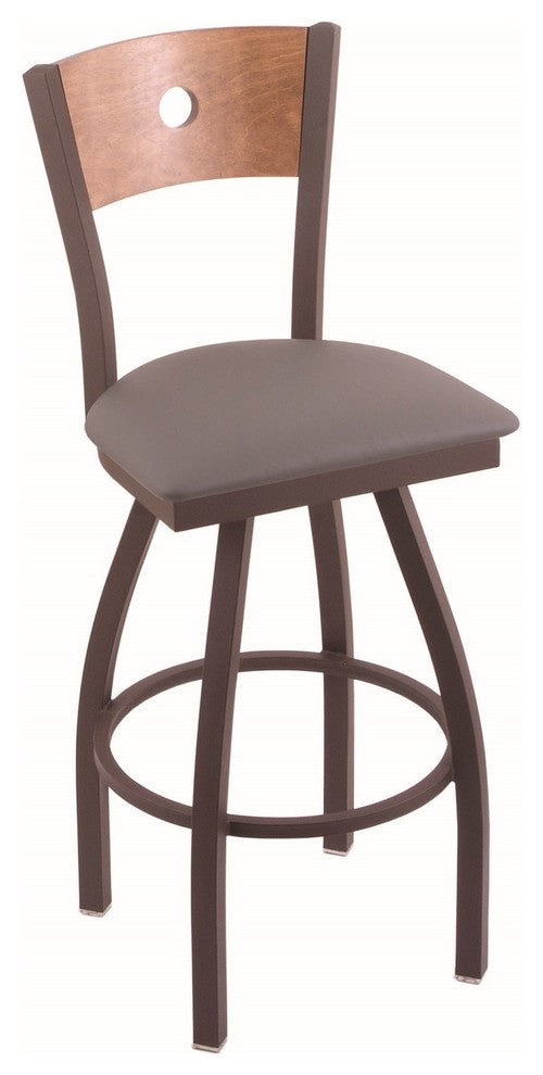 830 Voltaire 30" Swivel Counter Stool with Bronze Finish, Medium Back, and Graph