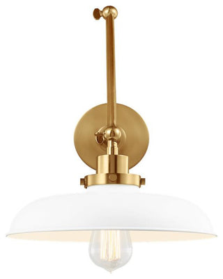 Generation Lighting, CW1171MWTBBS, Double Arm Wide Task Sconce, Matte White