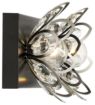 Savoy House Poppy 2LT Bath Vanity Light 8-1724-2-66, Matte Black/Satin Nickel