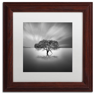 "Water Tree VIII" Matted Framed Canvas Art by Moises Levy