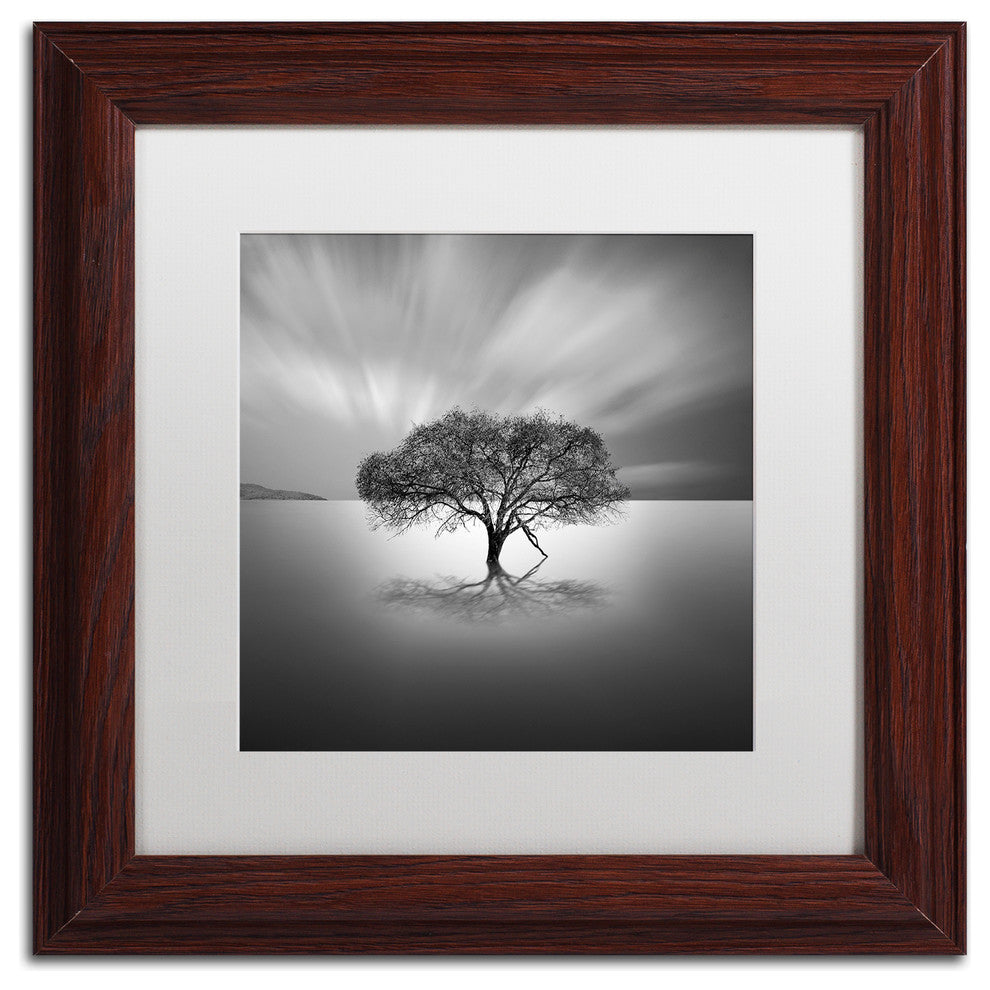 "Water Tree VIII" Matted Framed Canvas Art by Moises Levy