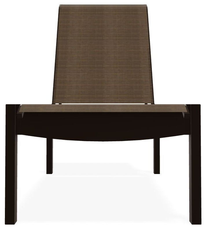 Leeward Sling Stackable Outdoor Chaise Lounge, Bark/Kona