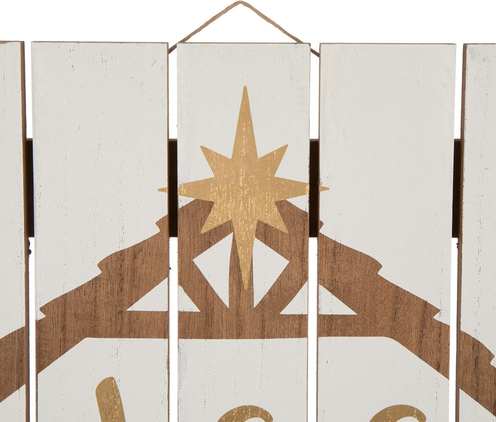 27.95" Wooden Nativity Wall Decor