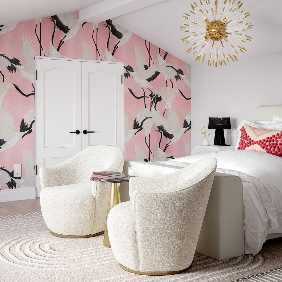 Skyla Boucle Swivel Chair, Beige