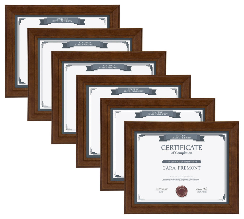 Kieva Solid Wood Picture Frame Set, Black 4x6, Brown, 8.5x11