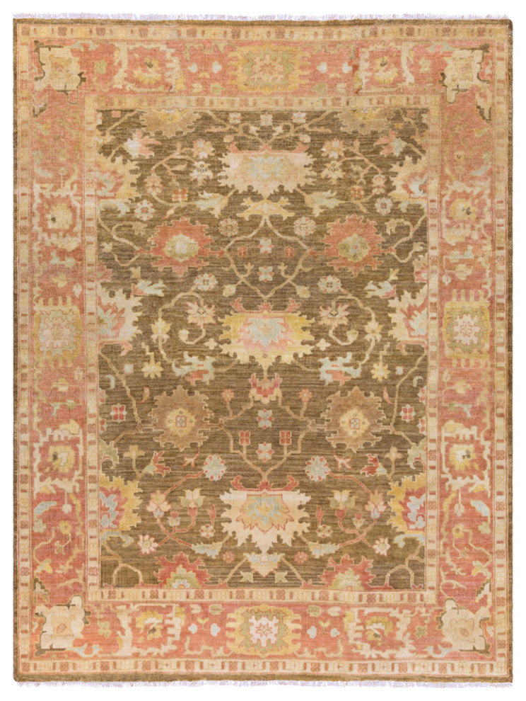 Surya Hillcrest HIL-9004 Traditional Area Rug, Dark Red, 12' x 15' Rectangle