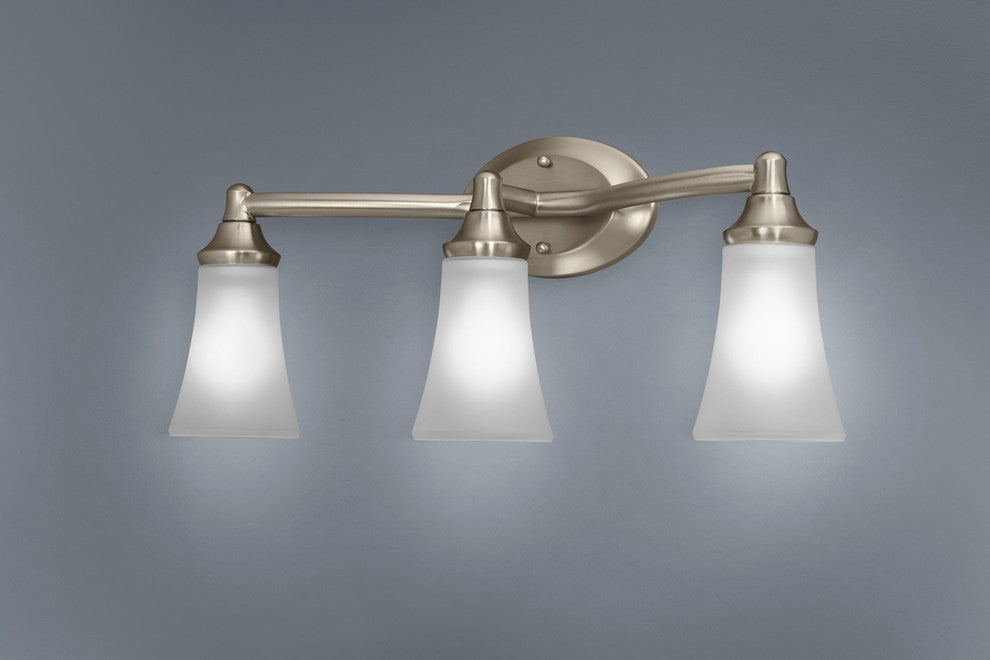 Moen YB2863BN Eva Brushed Nickel Three-Globe Bath Light Fixture