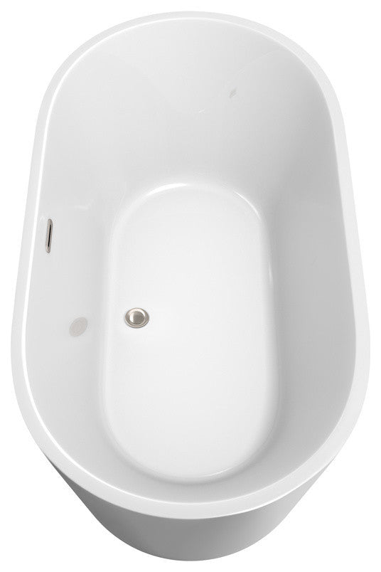 60" Freestanding Bathtub, White, With Faucet