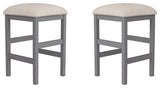 Set of 2 Counter Height Stool in Light Gray and Beige