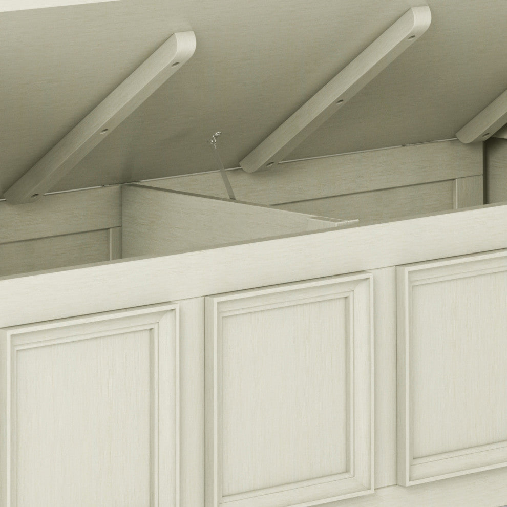 Amherst Entryway Storage Bench, Antique White