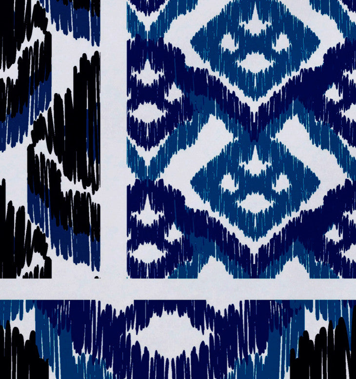 18"x14" Free Spirit, Geometric Print Placemat, Navy Blue, Set of 4
