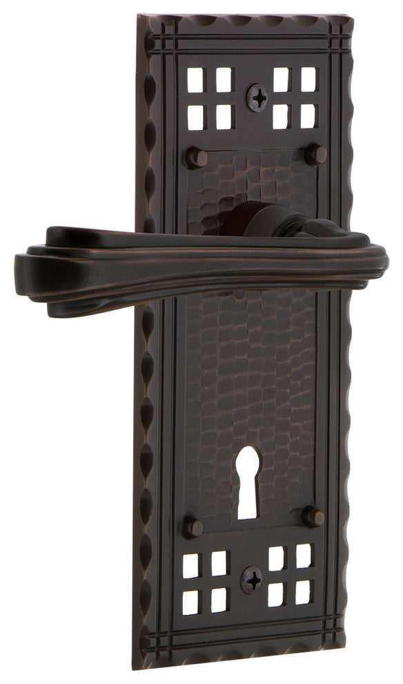 Craftsman Plate With Keyhole Fleur Lever, Bronze, Double Dummy, Non