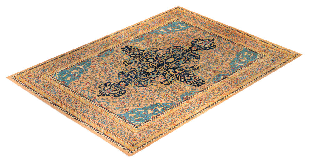 Eclectic, One-of-a-Kind Handmade Area Rug Beige, 15' 10" x 11' 10"