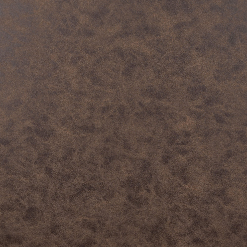 Accent Chair, Faux Vinyl Leather, Steel, Vintage Brown, Silver, Hospitality
